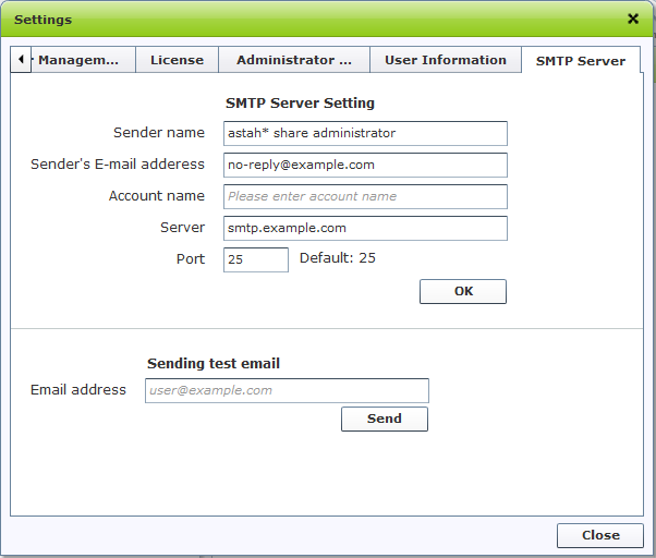 SMTP Server Setting