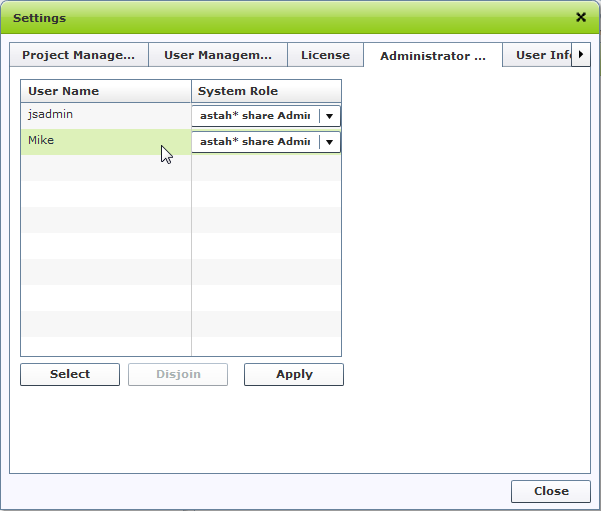 Set administrator permission Set administrator permission