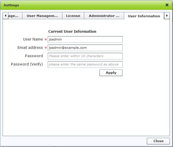 Modify user information Modify user information