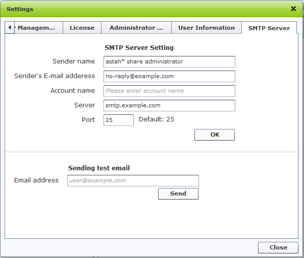 SMTP Server Setting SMTP Server Setting
