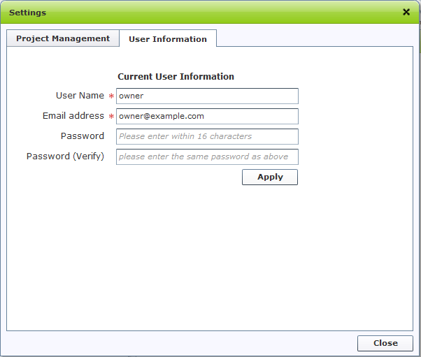 Modify user information Modify user information