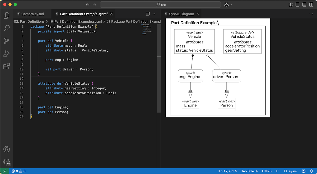 SysMLv2 Editor for Visual Studio Code