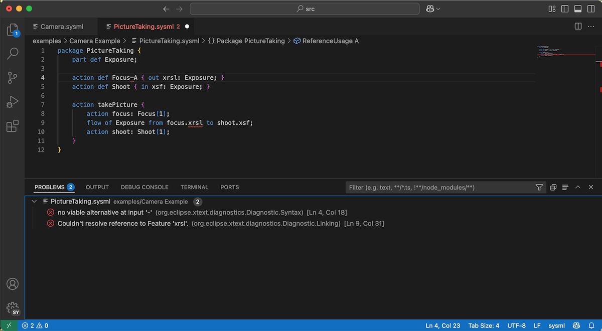SysMLv2 Editor for Visual Studio Code